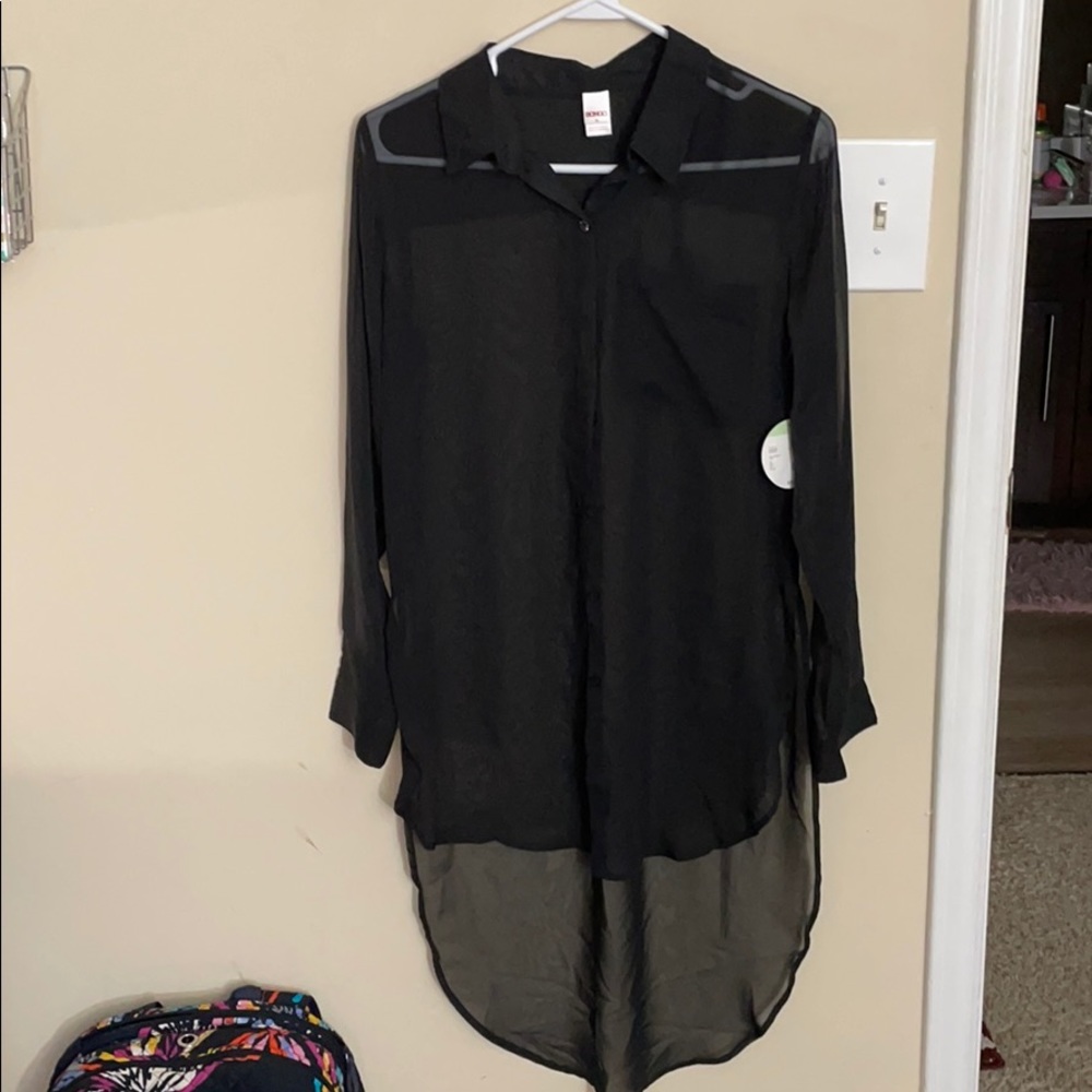 Black Sheer ButtonUp